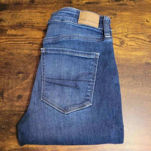 American Eagle Jeans 4 S Jegging Next Level Stretch Hi Rise Medium Dark Wash - Picture 3 of 12